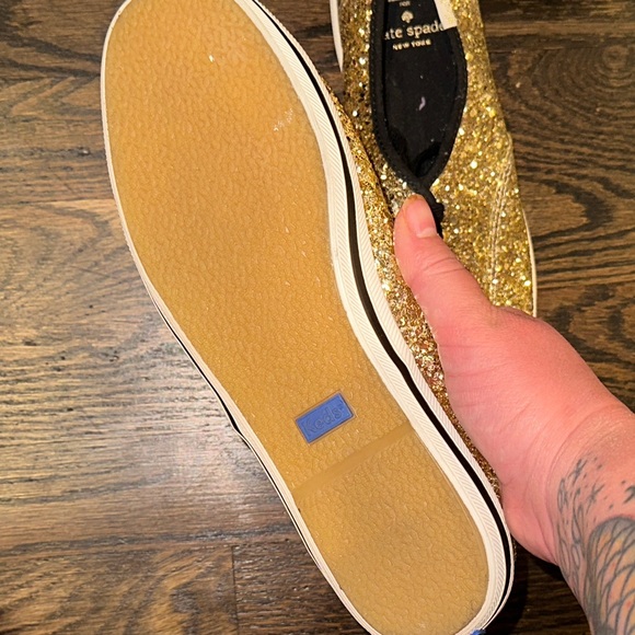 Kate Spade Glittering Gold Lace-Up Keds Shoes - Picture 6 of 10